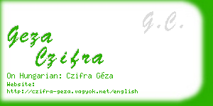 geza czifra business card