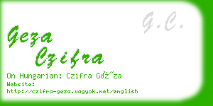 geza czifra business card